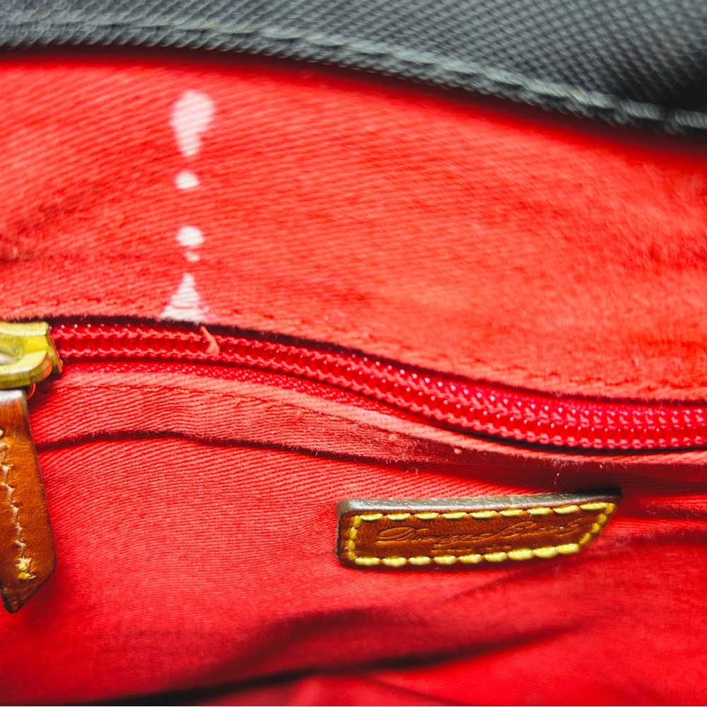 Dooney & Bourke Black and Tan Leather Shoulder Bag - Picture 6 of 8